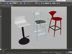 tavern bar stools 4 3D Model