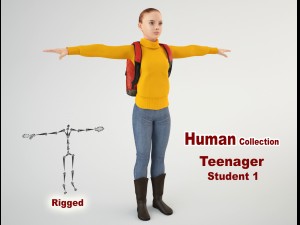 teenager student 1 Model 3D