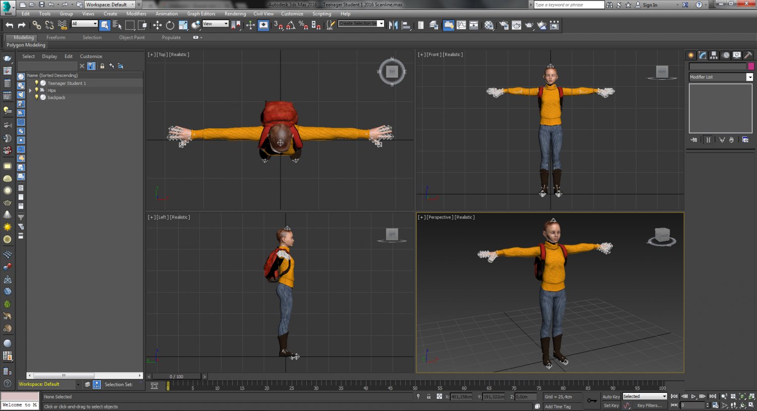 Teenager Student 1 3d Model In Woman 3dexport