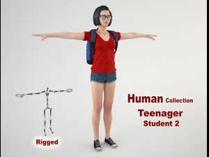 teenager student 2 3D Модель