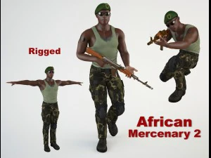 mercenario africano 2 Modelo 3D