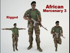 mercen&aacute;rio africano 3 Modelo 3D