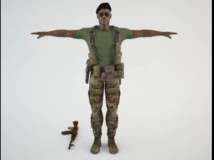african mercenary 3 3D Model