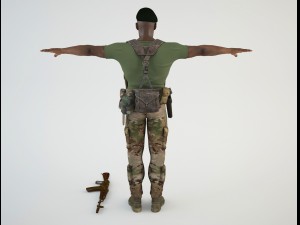 african mercenary 3 Modello 3D