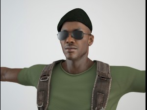 african mercenary 3 Modello 3D