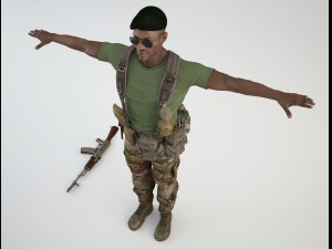 african mercenary 3 Modello 3D