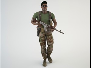 african mercenary 3 Modello 3D