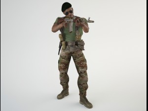 african mercenary 3 Modello 3D