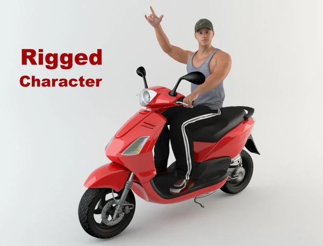 motorcyclist 1 3D Model .c4d .max .obj .3ds .fbx .stl .blend 