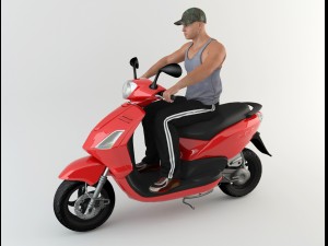motorcyclist 1 Model 3D