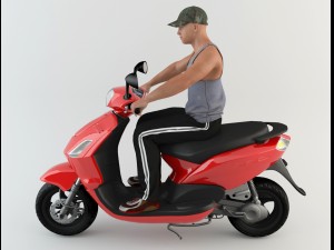 motorcyclist 1 Model 3D
