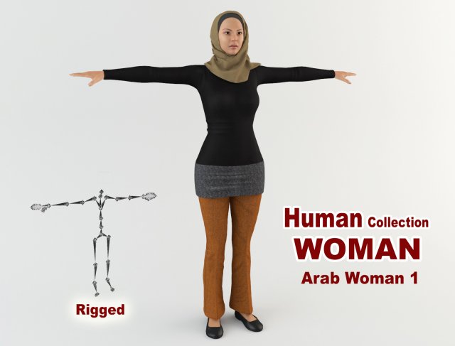 arab woman 1 3D Model .c4d .max .obj .3ds .fbx .stl .blend 