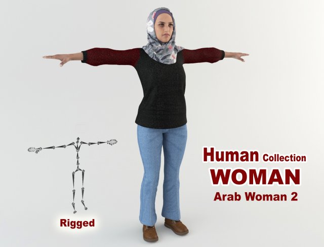 arab woman 2 3D Модель .c4d .max .obj .3ds .fbx .stl .blend 