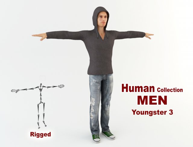 youngster 3 Model 3D .c4d .max .obj .3ds .fbx .stl .blend 