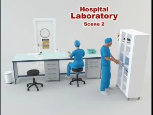 अस्पताल प्रयोगशाला - दृश्य 2 3D मॉडल