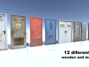 run down doors Model 3D