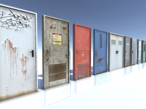 run down doors Model 3D