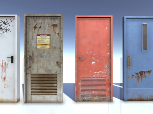 run down doors Model 3D