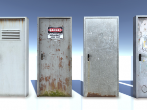 run down doors Model 3D