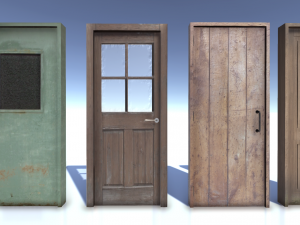 run down doors Model 3D