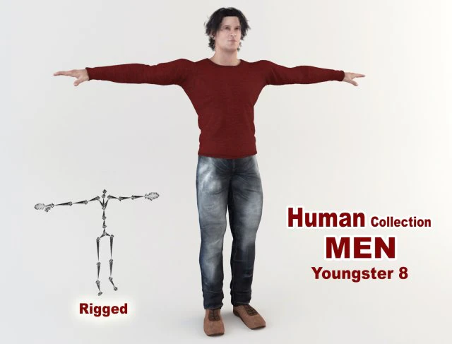 youngster 8 3D Model .c4d .max .obj .3ds .fbx .stl .blend 
