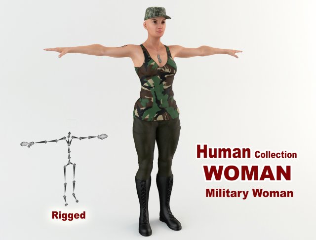 military woman 1 Modèle 3D .c4d .max .obj .3ds .fbx .stl .blend 