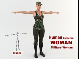 military woman 1 Modèle 3D