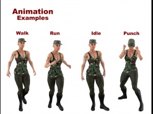military woman 1 Modèle 3D