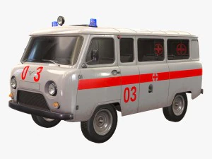 uaz 452 2206 ambulance 3D Model
