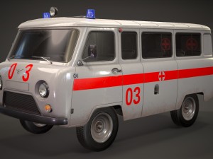 uaz 452 2206 ambulance Modello 3D