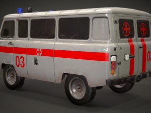 uaz 452 2206 ambulance Modello 3D