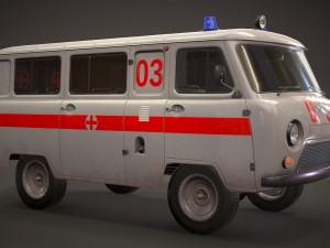 uaz 452 2206 ambulance Modello 3D