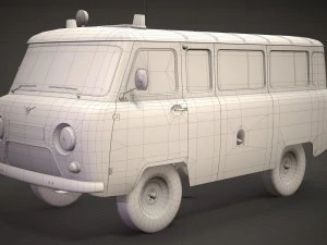 uaz 452 2206 ambulance 3D Model