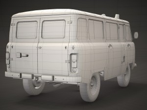 uaz 452 2206 ambulance Modello 3D