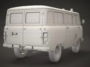 uaz 452 2206 ambulance 3D Model