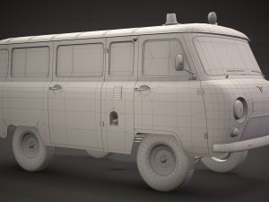 uaz 452 2206 ambulance Modello 3D