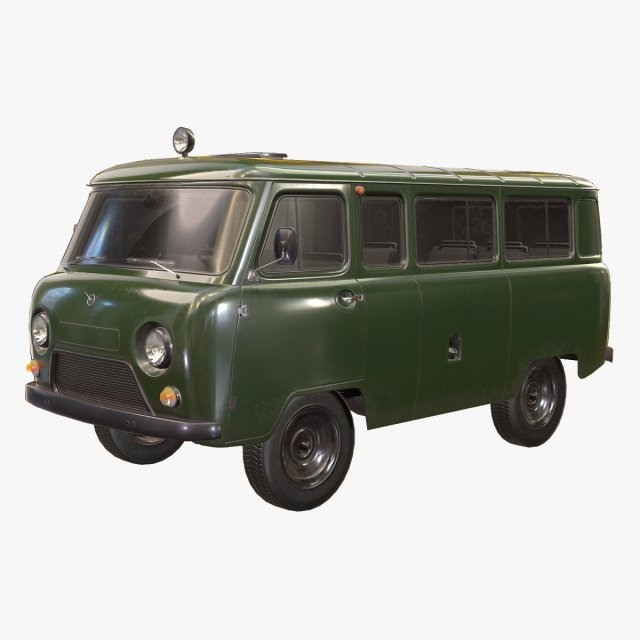 uaz 452 2206 military Model 3D .c4d .max .obj .3ds .fbx .stl .blend 