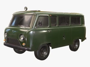 uaz 452 2206 military 3D Model