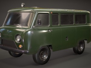uaz 452 2206 military Model 3D
