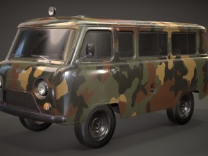 uaz 452 2206 military Model 3D