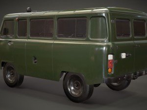 uaz 452 2206 military Model 3D