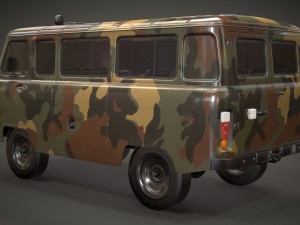 uaz 452 2206 military Model 3D