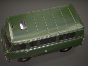 uaz 452 2206 military Model 3D
