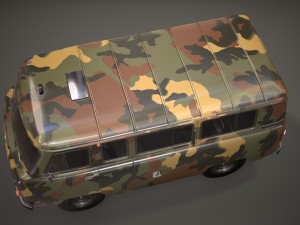 uaz 452 2206 military Model 3D