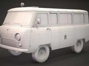 uaz 452 2206 military Model 3D