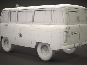 uaz 452 2206 military Model 3D