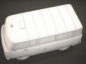 uaz 452 2206 military Model 3D