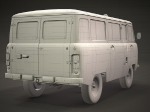 uaz 452 2206 military Model 3D