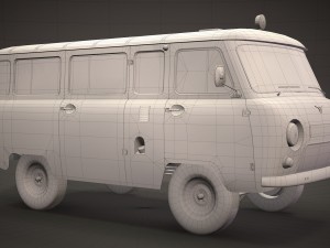 uaz 452 2206 military Model 3D