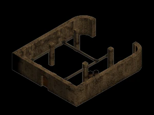 팩 벽 던전 3D 모델